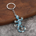 Gecko Metal Keychain With Geometric Mosaic Pattern in Four Colors view 3