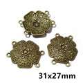 Antique Bronze Floral Multi-Loop Connectors in Twelve Designs view 7