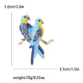 Pair of Enamel Parrots Brooch in Three Bright Colorways view 8