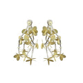 Yellow Floral Branch Earrings With Layered Petal Dangles view 5
