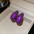 Pavé Teardrop Stud Earrings in Pink and Blue Fashion Jewelry view 6