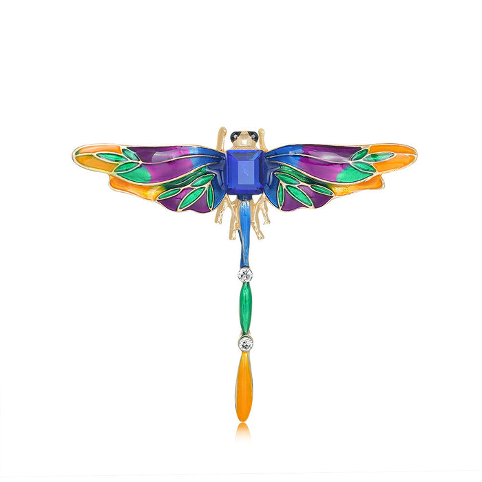 Green Blue Dragonfly Enamel Metal Brooch Pin for Jackets and Lapels