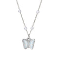 Silver Pearl Station Pendant Necklaces Six Charm Styles view 5