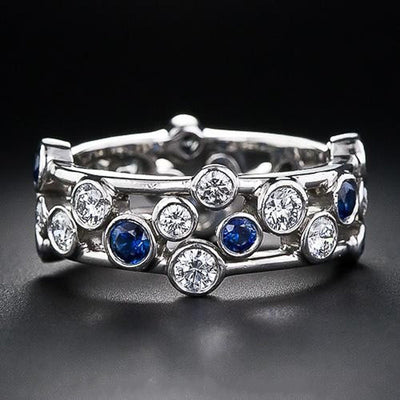 Blue Crystal Band ring in front product view