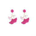 Woven Leaf Pearl Look Branch Statement Earrings in Six Colors view 5