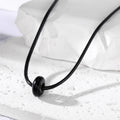 Black Cord Donut Bead Natural Stone Necklaces in Sixteen Colors view 11