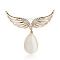 Angel Wings Brooch Rhinestone Cat Eye Teardrop Drop view 5