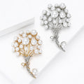 Pearl Bouquet Brooch with Curved Stem in Gold and Silver Tones view 3