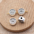 Cai Character Round Beads in Silver and Gold Tone for Jewelry Making view 2