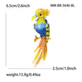 Enamel Parrot Brooch Colorful Crest Branch Bird Pin view 4