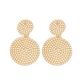 Openwork Double Disc Statement Earrings In Two Tones view 5