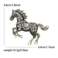 Crystal Prancing Horse Brooch in Four Colors for Jackets Scarves and Lapels view 6
