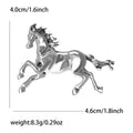 Running Horse Metal Brooch in Detailed Metal and Crystal Design view 6