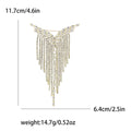V Shaped Crystal Brooch With Graduated Long Fringe in Two Tones view 7