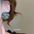 Marbled Resin Geometric Stud Earrings in Two Shapes view 3