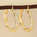 Gold Twisted Rope Hoop Earrings Seven Styles Metal Alloy view 2