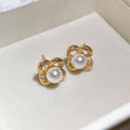 Pearl and Crystal Flower Stud Earrings in Three Styles view 8