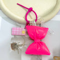 Padded Bow Charm Keychain with Silicone Beaded Loop view 3