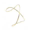 Crossed Wire Open Cuff Bangle Bracelet Gold Silver view 5