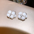 White Floral Pearl Earrings In Three Silhouettes Fashion Jewelry view 7