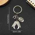 Antique Silver Cowboy Hat Boot and Horseshoe Keychain view 4