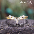Marquise Stone V-Shaped Slim Ring In Three Metal Tones view 5