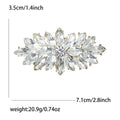 Crystal Cluster Bar Brooch In 2 Styles With Polished Metal And Decorative Details view 7