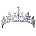 Two Silver Tone Clear Crystal Tall And Low Crown Tiara Headbands view 5