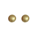 Brushed Gold Tone Domed Round Stud Earrings With Metal Details view 5
