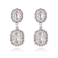 Aqua Green Square Crystal Five Designs Metal Dangle Earrings view 6