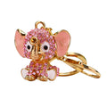 Pink Jeweled Sitting Elephant Keychain with Unlisted Elephant Main Images view 5