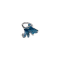Silver Brushed Flower Open Ring Teal Glitter Lily Ring view 5