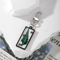 Black Outline Geometric Pressed Flower Clip Keychains view 6