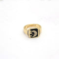 Gold Tone Moon and Stars Adjustable Signet Rings in Two Colors view 4