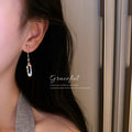 Crystal Open Rectangle Long Drop Earrings Fashion Jewelry Accessories view 4