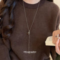 Gold Tone Fine Chain Necklace With Brown Heart Pendant view 3