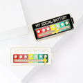 My Social Battery Meter Enamel Pin in Black or White view 1