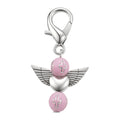 Pink Cross Bead Angel Keychain Silver Clasp Six Wing Styles view 10