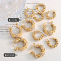 Twisted U Shape Zircon Hoop Earrings Large Small Green White view 2