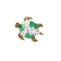 Green Gold Tone Sea Turtle Enamel Metal Brooch Pin view 5
