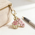 Pink Mom Enamel Flower Pitcher Keychain Gold Lobster Clasp view 4
