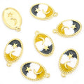 Pastel Moon and Star Oval Enamel Charm Collection for Jewelry Making view 7