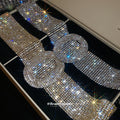 Silver Crystal Statement Collar Necklace with Geometric Fringe view 4