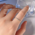 Gold Tone Clear Stone Heart And Single Row Open Adjustable Rings view 3
