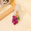 Rhinestone Grape Cluster Keychain Green Leaf Charm Options view 8