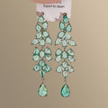 Green Leaf Crystal Chandelier Earrings in Large and Small Styles view 6