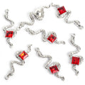 Wavy Snake Square Crystal Metal Charms, 22 Colorways view 9