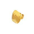 Large Wavy Square Face Open Ring in Gold Tone or Silver Tone view 5