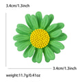 Colorful Daisy Flower Brooch with Textured Center Decorative Metal Pin view 10
