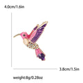 Gold Tone Enamel Rhinestone Hummingbird Brooch Two Colors view 6